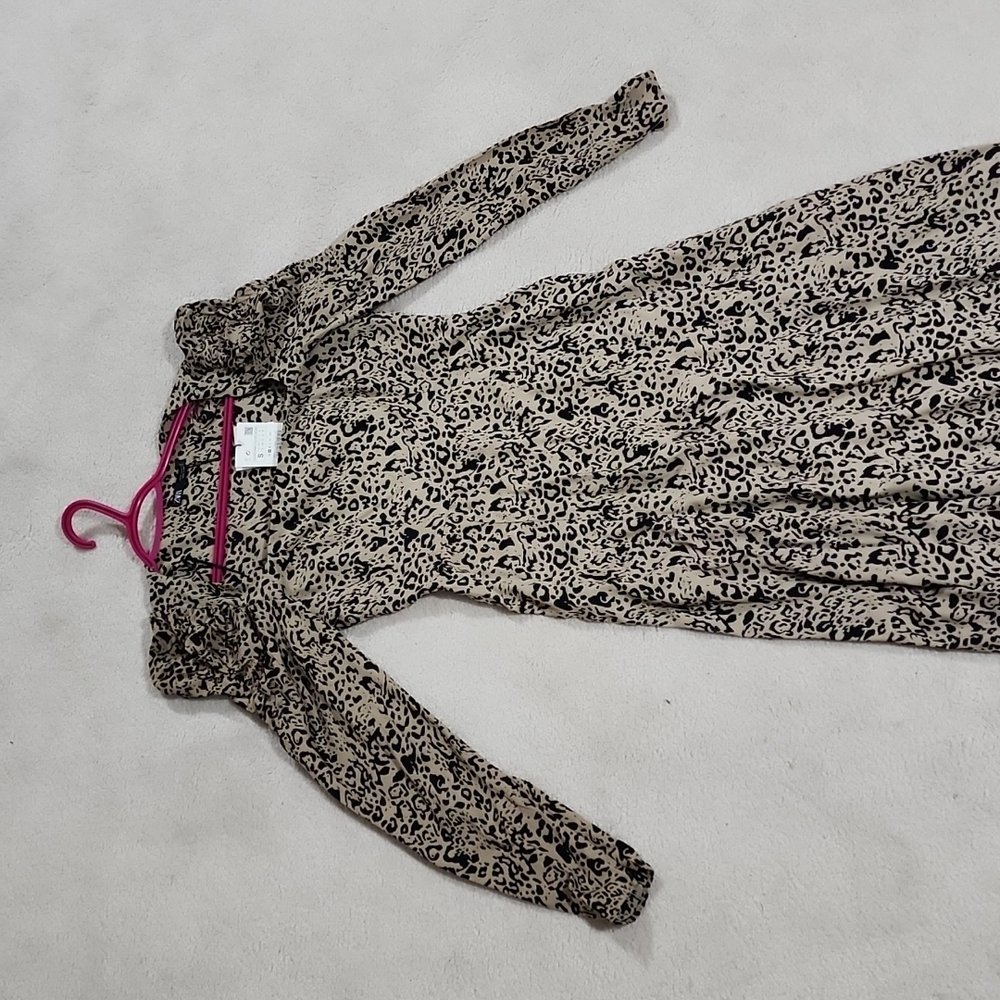 Zara 100% Viscose Leopard Print Dress
